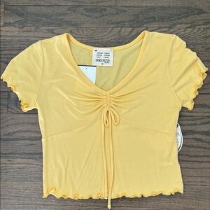French Pastry Sunny Yellow Crop Top